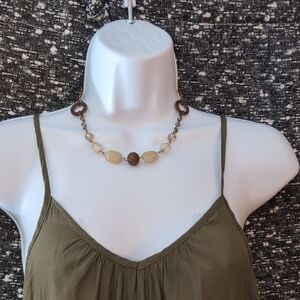 Elegant Brown and Gold Beaded Necklace
